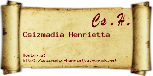 Csizmadia Henrietta névjegykártya